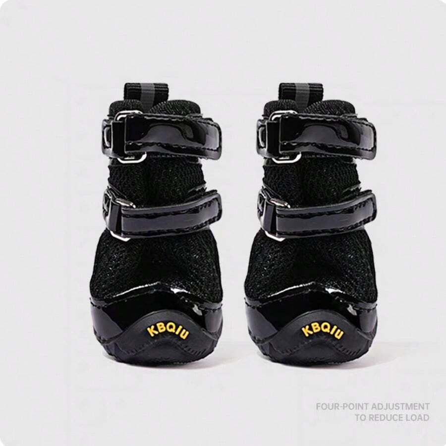 Dog Shoes With Hook And Loop, Outdoor Anti-Slip Mesh Pet Boots For Small Dogs - Black - View 1