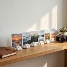 6pcs Cloud Photo Clips Compatible With Multiple Sizes, Portable Instant Photo Holder, Desk Desktop Small Decoration - Clouds - View 6
