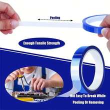 33m Blue High Temperature Resistant Tape, High Adhesion And Residue-Free, With Silicone Protective Film, Heat Resistant Tape, Suitable For Sublimation Transfer And Residue-Free - View 2