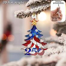 2D Flat, Collectible Numbered 250th Anniversary American Commemorative Decor (1776-2006) - Patriotic American Flag Christmas Tree Ornament, With 250th Anniversary Collectible, Gift For American Citizens And History Enthusiasts - View 2