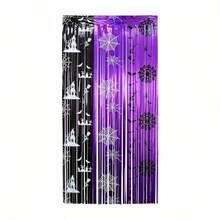 Halloween Backdrop Curtain Purple And Black Photo Background Hanging Decor - Multicolor - View 6