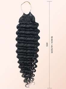 Jessie's Wig 深波浪捲 60g 50股 女性用人髮鉤編髮 14-22英吋 100% Remy 人髮 預分好隱形奇蹟結 羽毛鉤編人髮 波希米亞接髮 自然黑 1B# - S1B - 查看 5