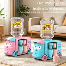 Kids' Water Dispenser Toy – Cartoon Car-Shaped Dual Beverage Dispenser, Pretend Play Kitchen Simulation Set, Perfect Gift For Children - Multicolor - View 1