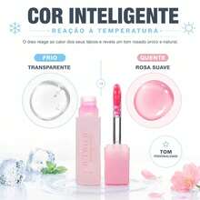 B.TWO.B Óleo Labial Mágico Com Cor Inteligente Reativa À Temperatura, Hidrata Profundamente E Nutre A Pele Labial, Volumiza Os Lábios Deixando-os Cheios E Macios, Brilho Intenso, Longa Duração 24 Horas À Prova D'Água Sem Transferência - BTB-167 - Visão 7