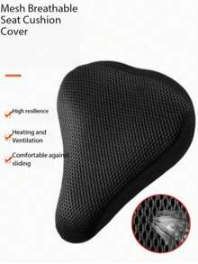 1pc Breathable Quick-Dry Bicycle Seat Cover, 3D Honeycomb Mesh Shock-Absorbing Cycling Cushion, Universal For Mountain Bike And Road Bike - Multicolor - View 5