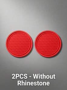 YITUMU 2pcs/4pcs Silicone Anti-Slip Car Cup Holder Coasters - Cup Mat With Crystal Edge, Waterproof & Fashionable, Suitable For Car Or Home Use - Multicolor - View 28
