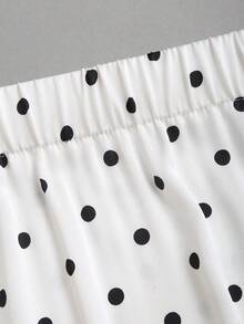 Damen Sommer weiß Midi-Rock, lässig eleganter Polka Punkt Spitze Patchwork Klassischer Stil Langer Rock, geeignet für Strand, Club und Straßenmode - Weiss - Übersicht 12