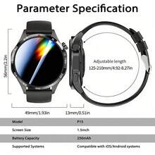 Unisex Smartwatch: Wireless Calling, Multiple Sports Modes, Remote Camera Control; Compatible With Android And IOS; USB Charging; Alloy Case With Silicone Strap; Modern Style; High-Definition Display; Perfect Gift For Men, Women, Partners Or Parents - View 8