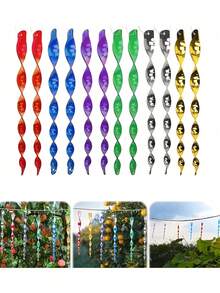 8 piezas Dispositivo giratorio reflectante para ahuyentar pájaros, poste disuasorio de pájaros de plástico, diseño giratorio, adecuado para control de pájaros en jardín y granja al aire libre, poste disuasorio de pájaros de plástico para exteriores, adecuado para jardín, huerto, balcón, control de pájaros en granja - Multicolor - Ver 1