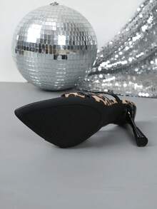 Sandalias de tacón alto con punta puntiaguda y correa cruzada con hebilla, moda primavera/verano - Negro - Ver 4