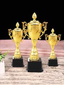Universal Plastic Gold Trophy - Suitable For Events, Competitions, Parties And Small Games. A Set Of Prizes To Award To Winners - Large Trophy - View 3