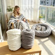 CLSUPER Super Chunky Thick Yarn 35.27oz Soft Thick Yarn, Suitable For Hand Knitting And Crochet, Warm And Comfortable, Can Make Blankets, Rugs, Pillows, Pet Beds, Bohemian Style Living Room Decor - Multicolor - View 6