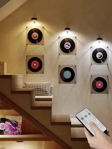 3pcs LED Battery Powered Magnetic Mount Picture Lights, Wireless Remote Control Home Wall Decor Art Display Lights - Black - View 5
