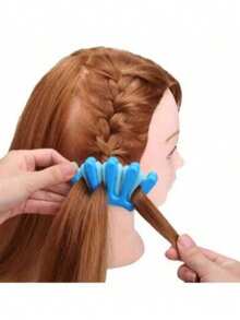 1 pieza Herramienta de trenzado francés, trenzador de cabello de esponja, herramienta de peinado de trenza francesa DIY para mujeres y niñas, clip trenzador de peinado de cabello de esponja - Azul - Ver 1