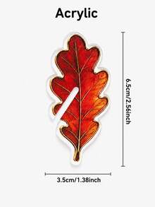 1pc/6pcs Autumn Maple Leaf & Oak Leaf Acrylic Drink Cup Tags, Thanksgiving Cup Identification Charms, Farmhouse Harvest Table Decor, Reusable Cup Labels, Halloween Holiday Dinner Tabletop Decorations, Vintage Leaf Party Table Decor Gifts - Multicolor - View 13