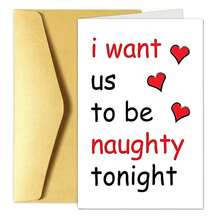 1pc This Single Funny Valentine's Day Card, Stating 'I Want Us To Be Naughty Tonight, ' Makes An Ideal Present For Partners, Spouses, And Is Perfect For Occasions Like Valentine'S Day, Anniversaries, And Birthdays - Greeting Card + Envelope - View 1