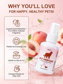 Oivolii Dog Perfume & Pet Cologne – Long-Lasting Peach Oolong Tea Scent | Alcohol-Free Deodorizing Spray For Dogs & Cats, Gentle Non-Sticky Grooming Formula, 2.03 Oz - 60ml - View 2