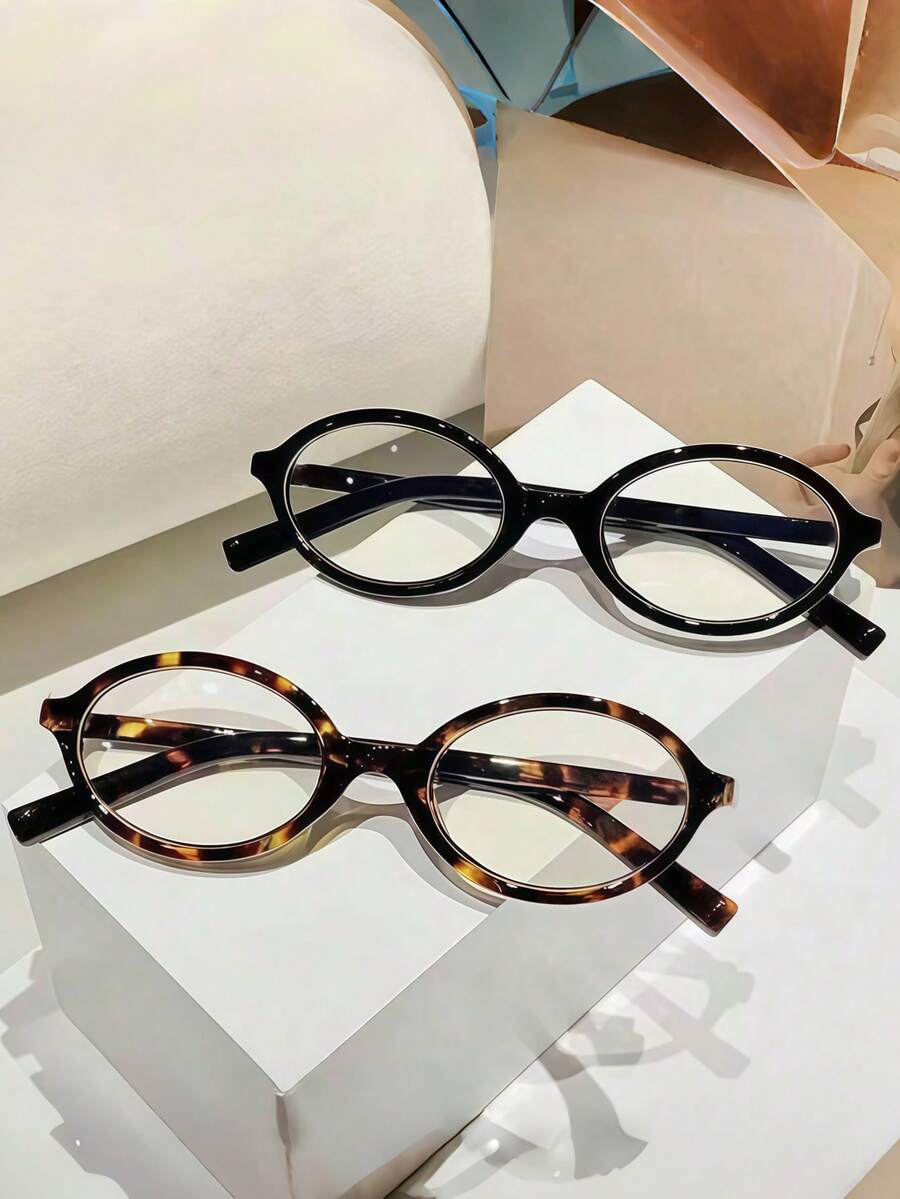 1/2 pièces Lunettes ovales vintage pour femmes, style minimaliste polyvalent et preppy, choix idéal pour la rentrée scolaire