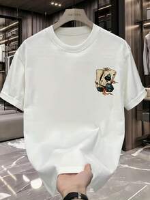 Heavyweight Pure Cotton  Brand Printed Short Sleeve Shirt T Men's Summer New Loose-Fitting Large-Size Casual Versatile Shirt - Black - View 7