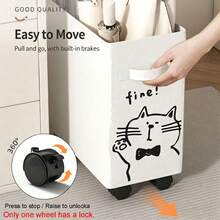 Cute Animal-Shaped Mobile Storage Cart, Office Storage Basket, Desktop Organizer For Bags, Under-Desk Storage Rack, Dorm Mobile Rolling Cart, Floor-Standing Mobile Storage Rack With Wheels, And Detachable Under-Desk Office Supplies Organizer - A - View 1