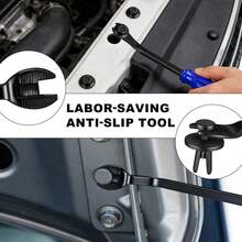EldHus 5 Pcs Car Trim Removal Tool Kit Upholstery Tools, Auto Clip Removal Pry Tool For Door Dash Dashboard Panel Fastener Remover, Push Pin Puller Body Repair Tools, Red-Blue - B - View 4
