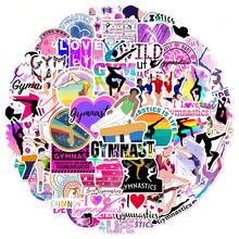 50 pièces Autocollants Graffiti Série Sports de Gymnastique pour Valise, Coque de Téléphone, Ordinateur Portable, Casque, Skateboard, Autocollants Décoratifs Imperméables DIY Créatifs Fournitures Scolaires - Multicolore - Voir 8