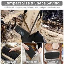 Portable Foldg With Side Pocket, Taller Foldable Campg Stool For Adults, Metal Backpackg Stool Lightweight Mi Foldg Chair, Compact Campg Seat Travel Fishg Hikg Mobile Chair - Black - View 5