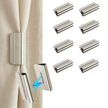 Magnetic Curtain Clips, Detachable Magnetic Closure, No Drilling Required, Curtain Fixing Clips, Suitable For Home, Bedroom, Office, Shower Curtain - Multicolor - View 8