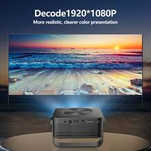 MOMAN 便攜式超迷你口袋投影機,原生 720P HD 4K 解碼,雙頻 WiFi 無線螢幕鏡像,內建音訊喇叭,家用劇院,支援 EU/UK/US 轉接頭,相容手機、筆電、DVD - 彩色 - 查看 5