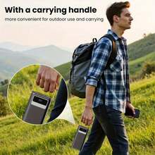 40000mAh Power Bank mit 22.5-W-Schnellladung,Tragbares Ladegerät Externer Akku geeignet für Smartphones mit 4 Integrierten Kabeln und Camping Taschenlampe(4*10000mAh Batteriezelle) - Schwarz - Übersicht 6
