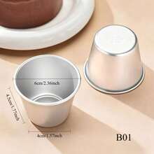 6pcs Multi-Size Cake Molds - Leak-Proof Aluminum Pudding Cups, Easy To Remove, Suitable For Egg Tarts, Cupcakes, Pudding, Perfect For Holiday Parties And Daily Baking | Round Cake Molds | Durable Baking Pans - Silver - View 15