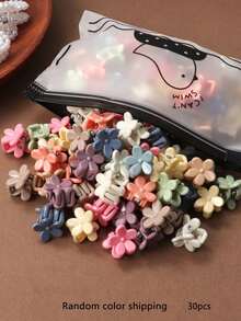 10/20/30個莫蘭迪梅花小髮夾，幾何休閒髮夾適用於瀏海/側面，極簡小眾髮飾（隨機顏色）度假海灘抓夾 - 彩色 - 查看 7