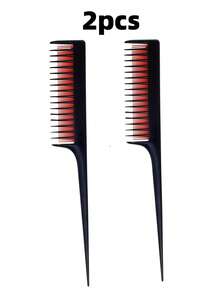 3 pezzi/2 pezzi/1 pezzo Pettine piatto a 3 strati con coda appuntita e design a 3 file di denti densi, pettine resistente al calore per acconciatura di capelli spessi e sottili, crea una struttura di capelli voluminosa e piena, pettine per colpi di luce, pettine con coda appuntita, pettine per acconciature di capelli lunghi, pettine per tintura dei capelli - Multicolore - Visualizzare 10