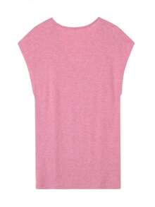 Plus Size Women Top Send Me Isaiah 6:8 Bible Verse Letter Print Sleeveless Tee Christian Casual Outfit - 玫紅色 - 查看 2