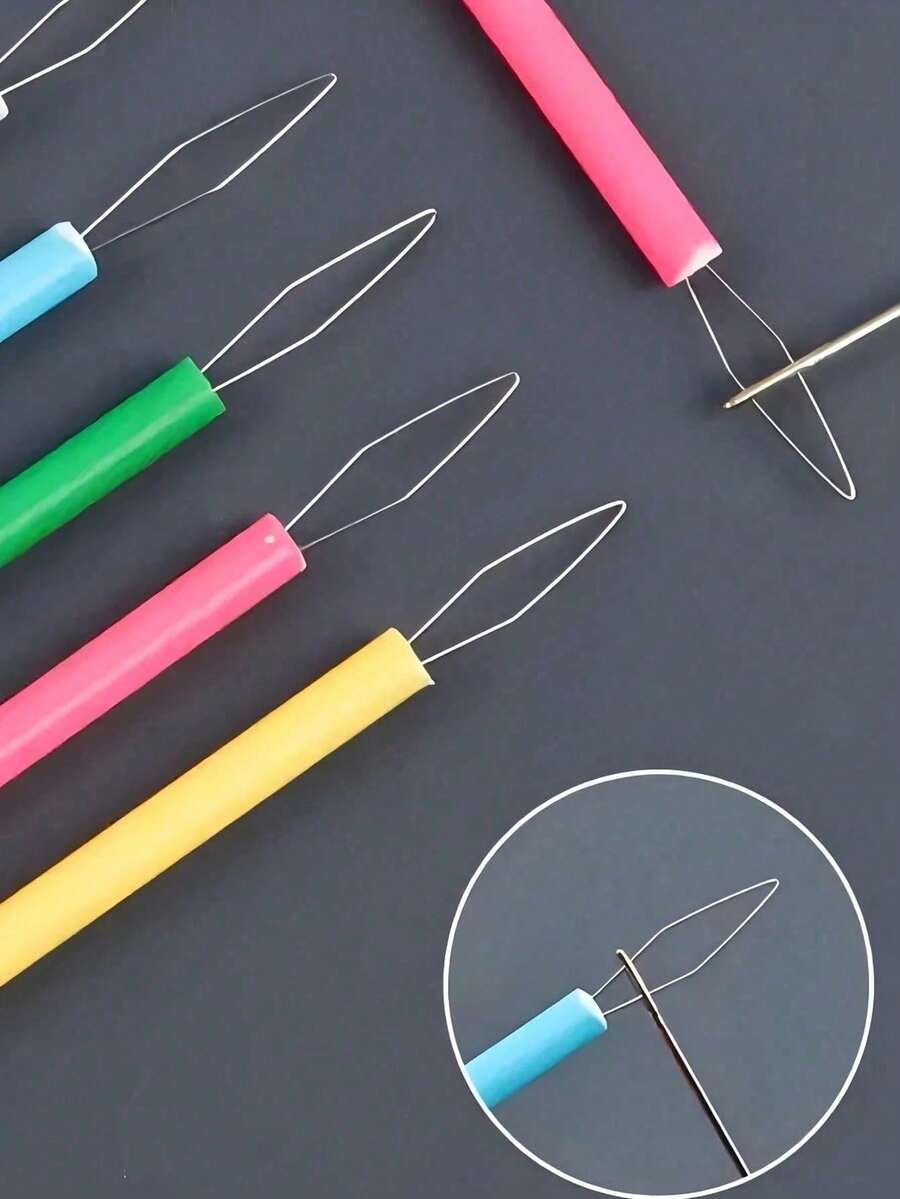 Cylindrical Colorful Needle Threader, Sewing Threading Tool DIY Sewing Accessories, Bead Threader, Elderly Needle Threader, Quick Needle Threader, Automatic Needle Threading Assistant For Elderly, Thumb Sewing Machine Threader, Multi-Functional Quick Needle Threader, Sewing Machine Threader