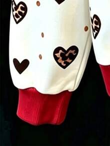 Tween Girl Bow Print Crew Neck Long Sleeve Sweatshirt - White - View 4