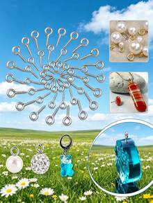 Stainless Steel Eye-Shaped Screw Pins, 100/2000pcs Multi-Color Assorted Pack, Screw Eye Keychain Rings, Suitable For DIY Jewelry Making Accessories - Eye Needle - View 8