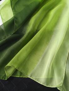 1pc Women's Simple Classic Gradient Color Lightweight Chiffon Scarf, Skin-Friendly Comfortable Sun Protection Shawl, Suitable For Daily Use - Green - View 4