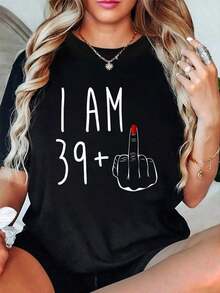 40. Geburtstag Zahl Kurzarm T-Shirt Unisex - Schwarz - Übersicht 1