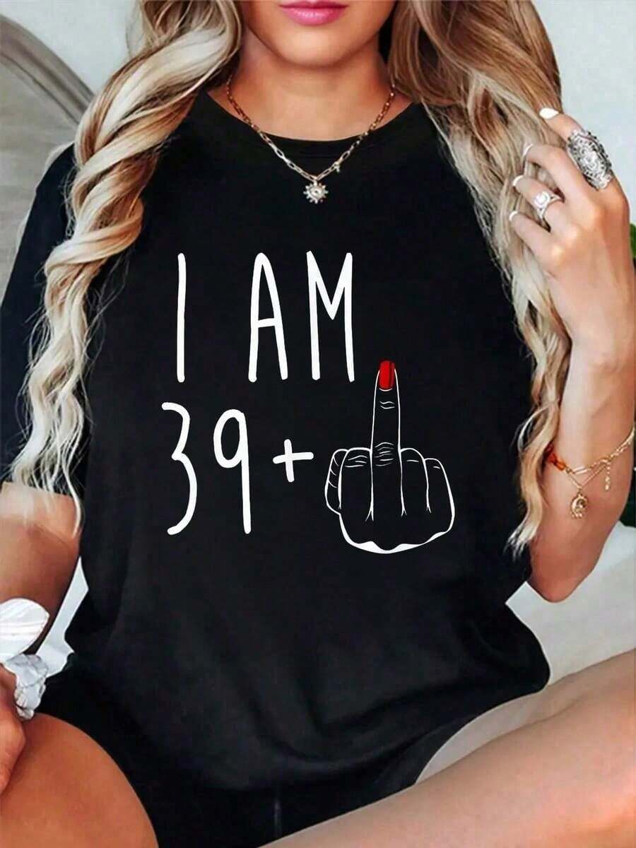 40. Geburtstag Zahl Kurzarm T-Shirt Unisex - Schwarz - Übersicht 1