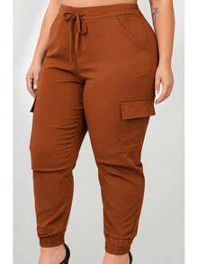 Women's Plus Size Cargo Jogger Pants G1 To G3 – Comfort And Style - Terracotta - View 8