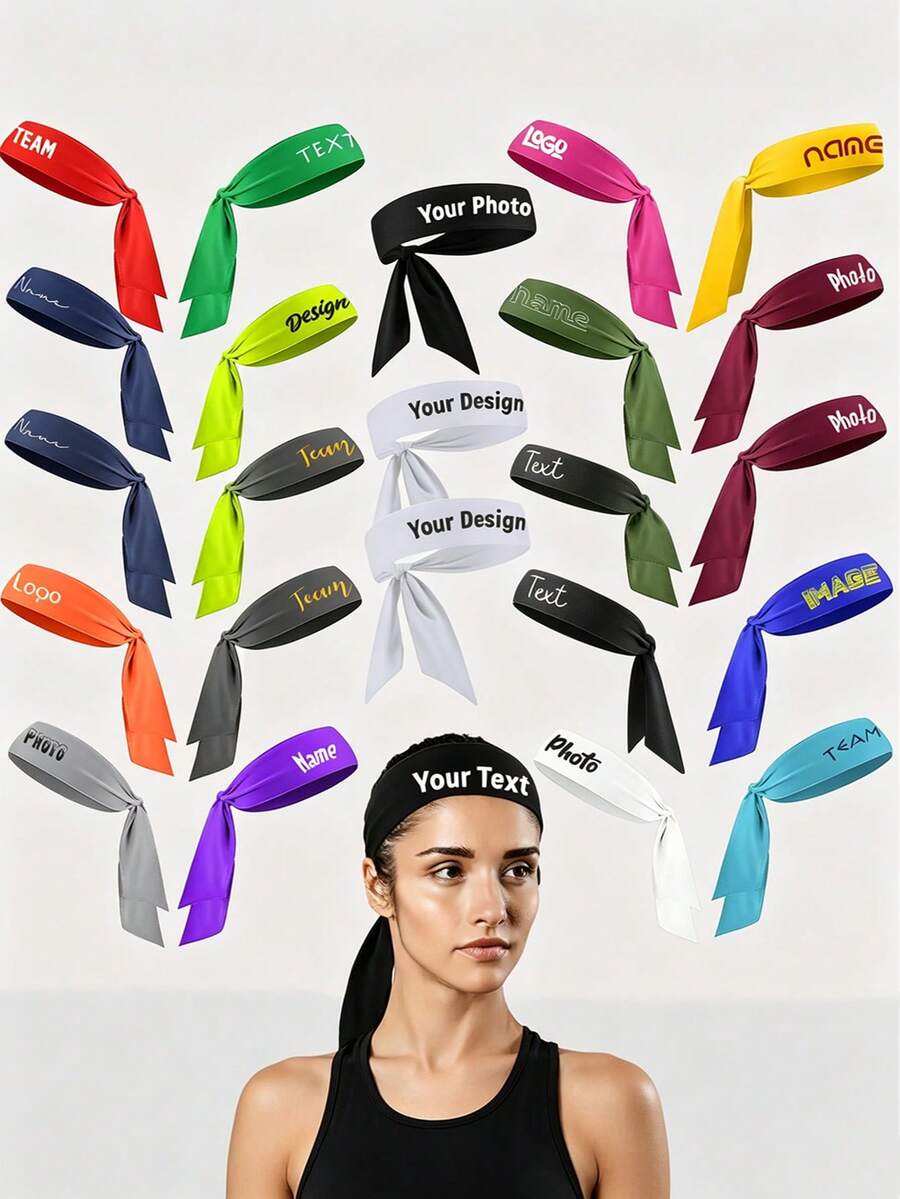 Custom Headband With Bow, Personalized Text Image Headband, Custom Hair Band, Personalized Bow Headband, Printed Design Headband, Fashion Hair Accessory, Party Headband, Custom Gift For Her/His, Birthday Party Favor, Event Hair Accessory - Multicolor - View 1