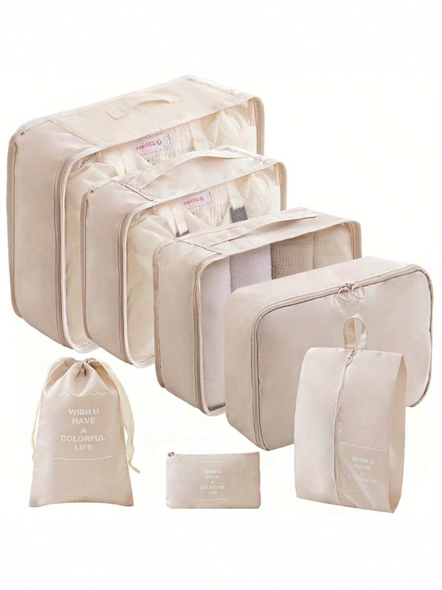 7-Piece Travel Clothing Storage Set, Hand Washable Or Professionally Dry Clean, Polyester Material, Suitable For Business Trips And Vacation Use