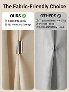 Magnetic Curtain Clips, Detachable Magnetic Closure, No Drilling Required, Curtain Fixing Clips, Suitable For Home, Bedroom, Office, Shower Curtain - Multicolor - View 6