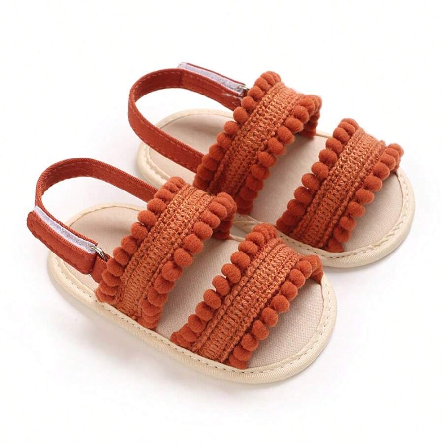 Summer 0-1 Year Old Infant Girl Exquisite Cute Sweet Soft Bottom Comfortable Breathable Casual Sandals - Brown - View 1