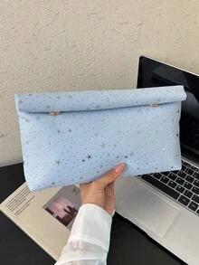 極簡休閒韓系新款女款信封手拿包 - 藍色 - 查看 8