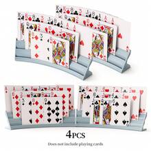 1pc/2pcs/4pcs Poker Card Holder, Curved Design Hands-Free Card Stand, Suitable For Elderly And Arthritis Patients, Stackable Plastic Card Storage Rack, Ideal For Family Game Night Party Card Games - View 11