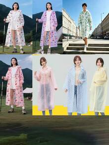 女款加厚高品質防風 EVA 加固長袖連帽雨衣，適合戶外騎行、徒步、划艇和摩托車騎乘（成人雨衣），伴娘禮物、海灘、旅行和生日禮物 - 男女通用款 - 查看 10
