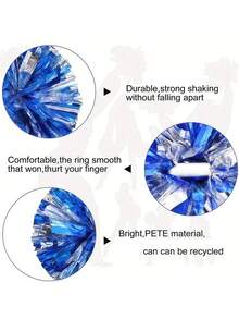 Cheerleading Double-Headed Pom Poms With Baton Handle Encryption Matte Flower Ball Cheer Pomoms For Adults Girls Boys Cheerleader Hand Flower Pom Pom For Dance Gymnastics Competitions Performances Activity Team Spirit Sports Dance Cheer Stuff - Multicolor - View 8
