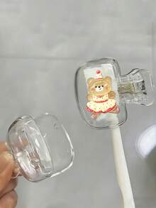 Cute Glow-In-The-Dark Bear, Cat, Rabbit Resin Toothbrush Cover, Portable Toothbrush Cap, Transparent Travel Toothbrush Storage Box, Glow-In-The-Dark Toothbrush Head Protector Clip, Toothbrush Storage Clip, Toothbrush Dust-Proof Protective Cover, Portable Design Easy To Carry, Dust-Proof Cap, Suitable As Gift For Couples, Friends, Family, Teachers, Travel Enthusiasts, Home, Dorm, Vacation Essentials, Suitable For Birthday Gift, Back To School Gift - Multicolor - View 8